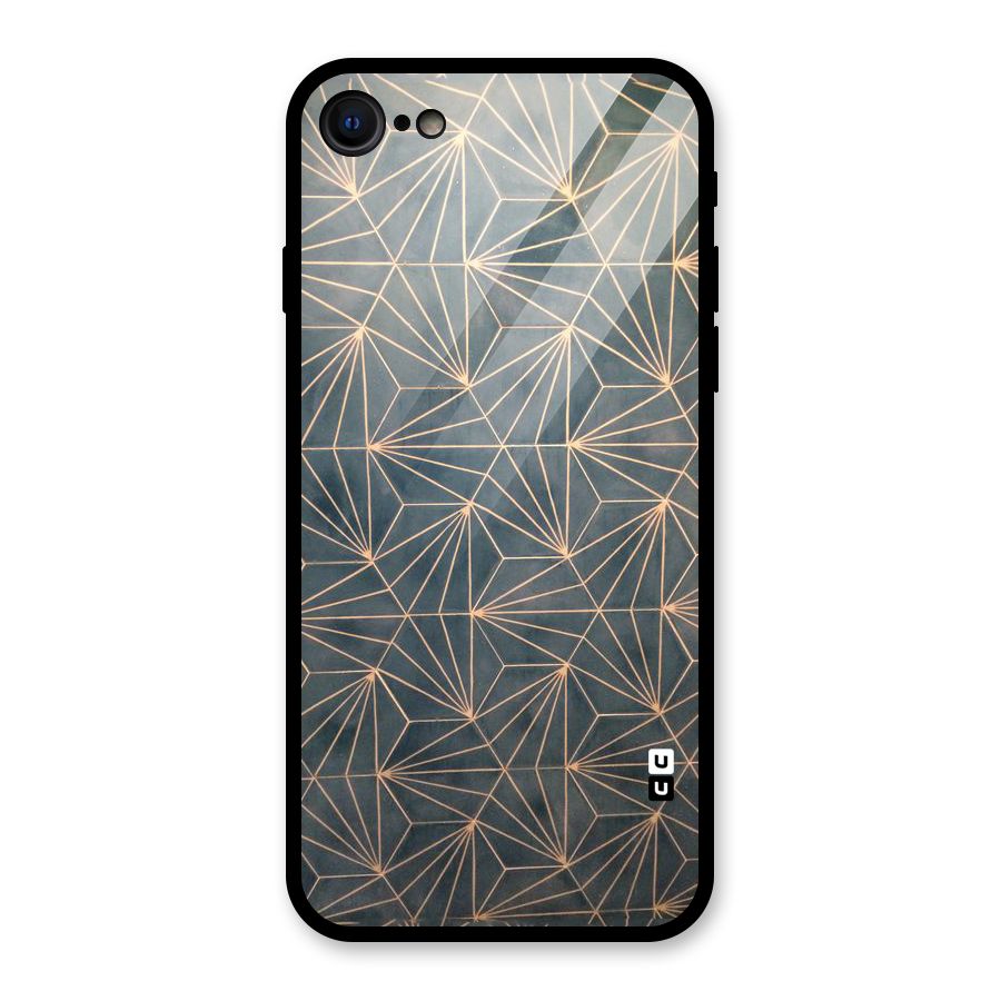 Dotted Lines Pattern Glass Back Case for iPhone 7