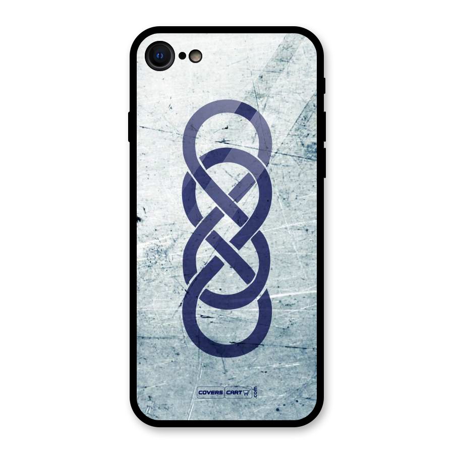 Double Infinity Rough Glass Back Case for iPhone 7