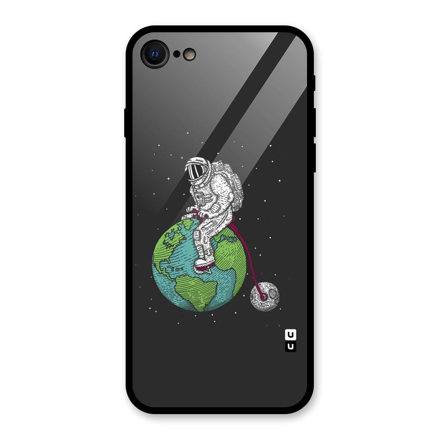 Earth Space Doodle Glass Back Case for iPhone 7