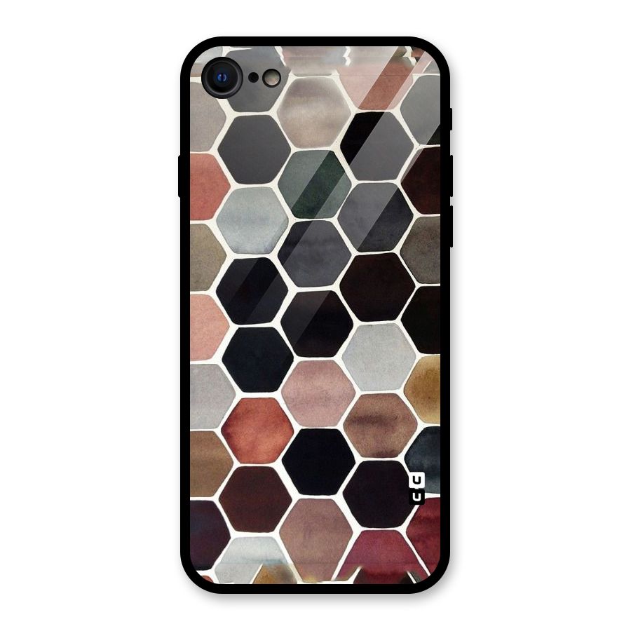 Elite Pastel Hexagons Glass Back Case for iPhone 7