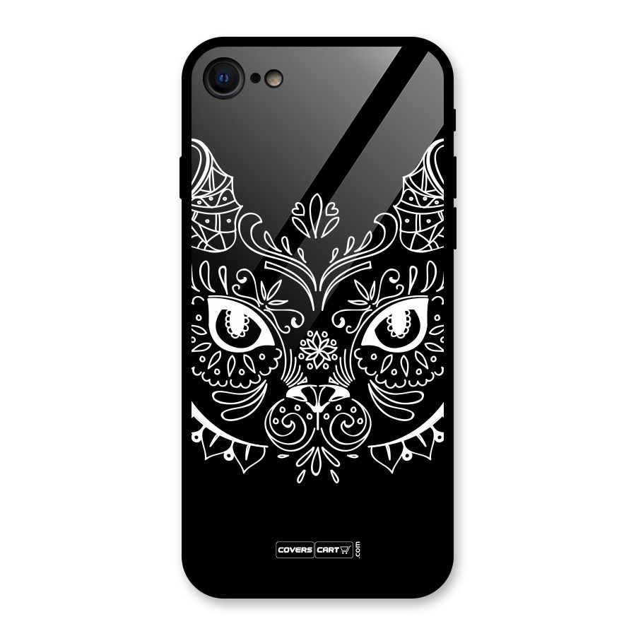 Ethnic Cat Design Glass Back Case for iPhone 7