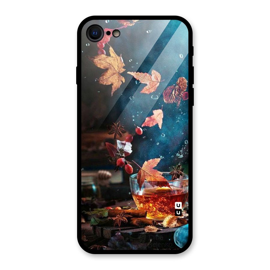 Falling Leaves Tea Glass Back Case for iPhone 7