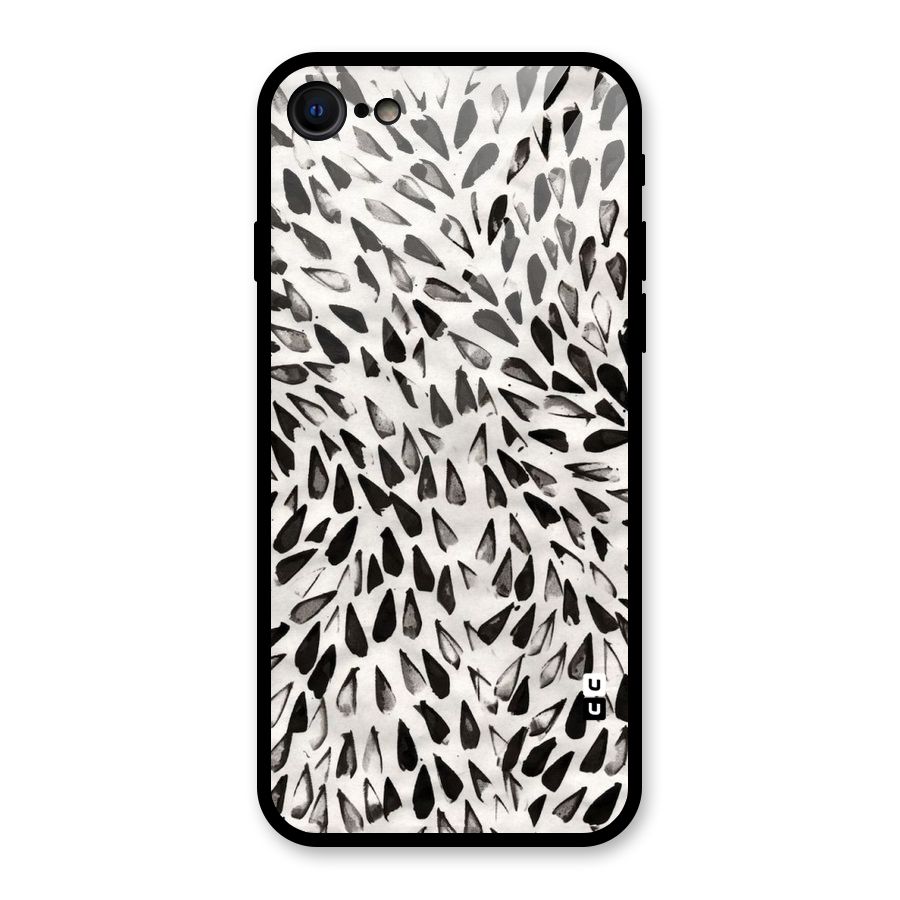 Feather Pattern Colorless Glass Back Case for iPhone 7