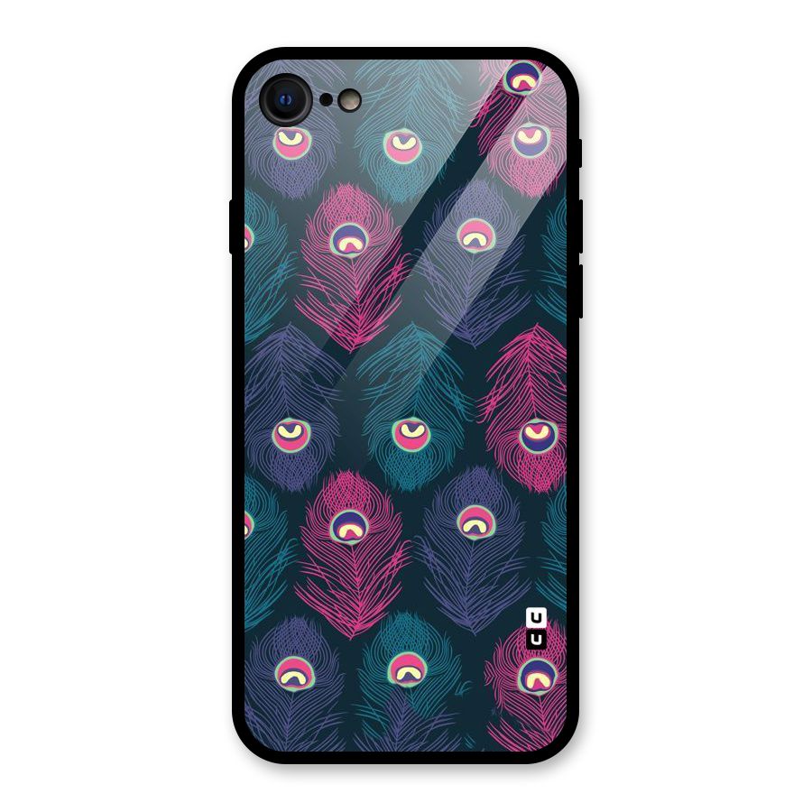 Feathers Patterns Glass Back Case for iPhone 7