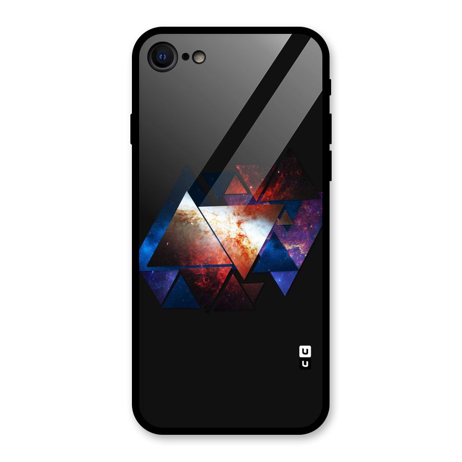 Fire Galaxy Triangles Glass Back Case for iPhone 7