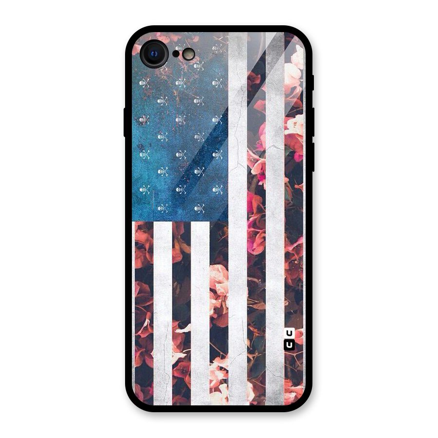 Flag Stripes Glass Back Case for iPhone 7