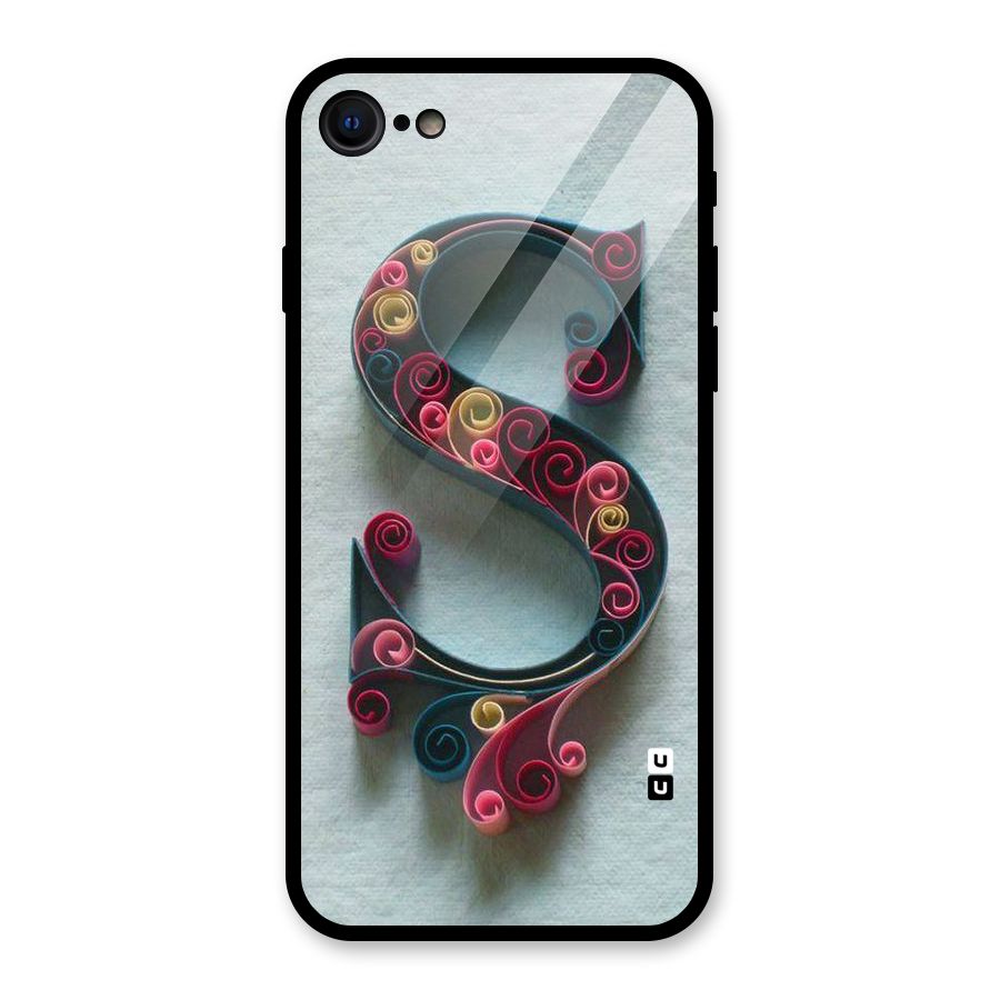 Floral Alphabet Glass Back Case for iPhone 7
