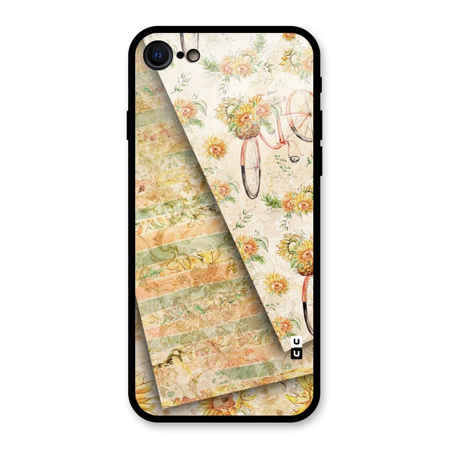 Floral Bicycle Glass Back Case for iPhone 7