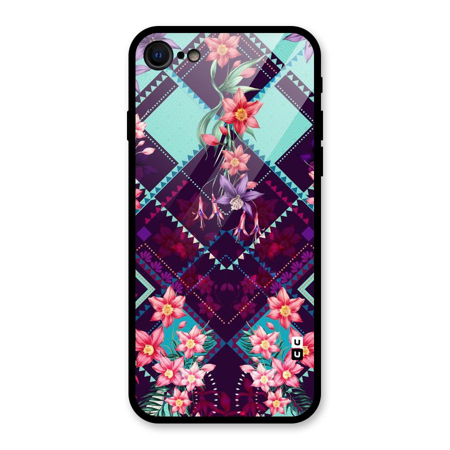 Floral Diamonds Glass Back Case for iPhone 7