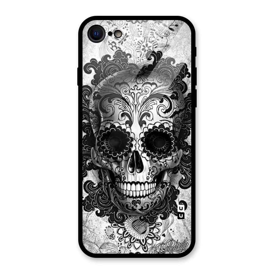 Floral Ghost Glass Back Case for iPhone 7
