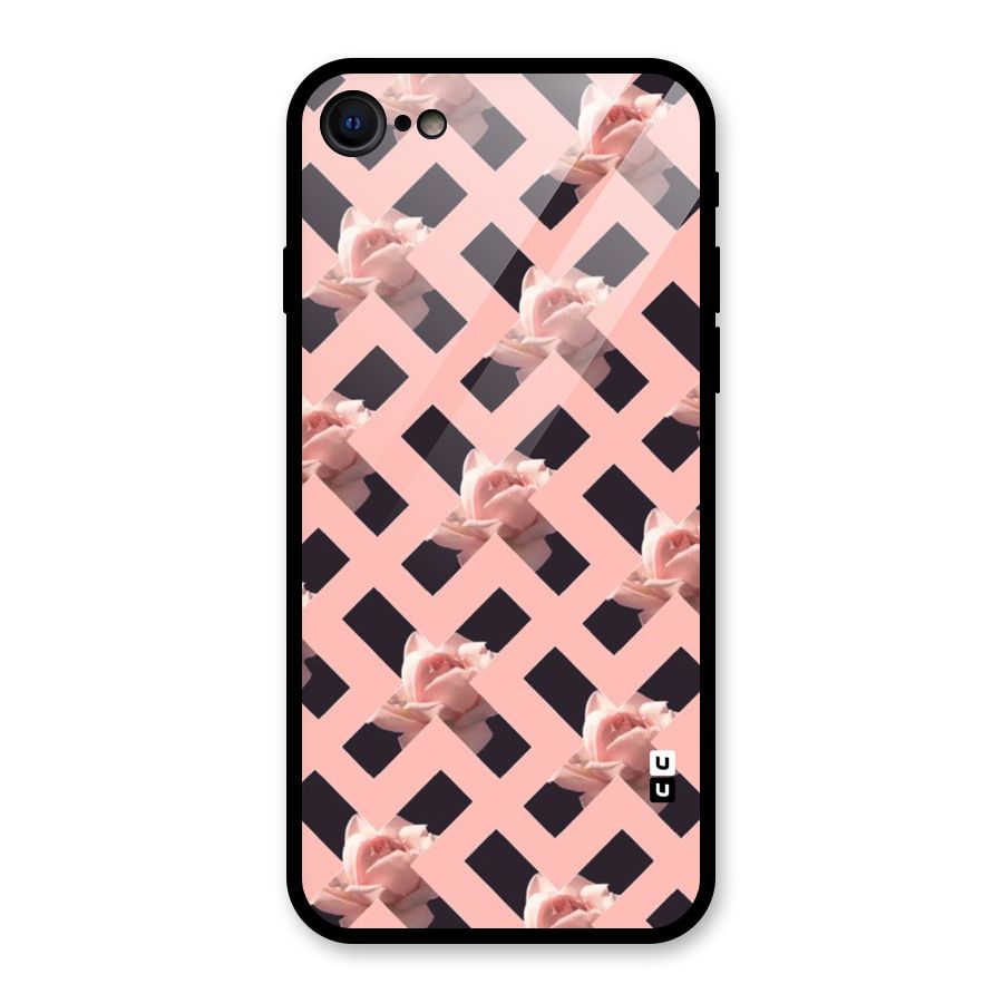Floral X Design Glass Back Case for iPhone 7
