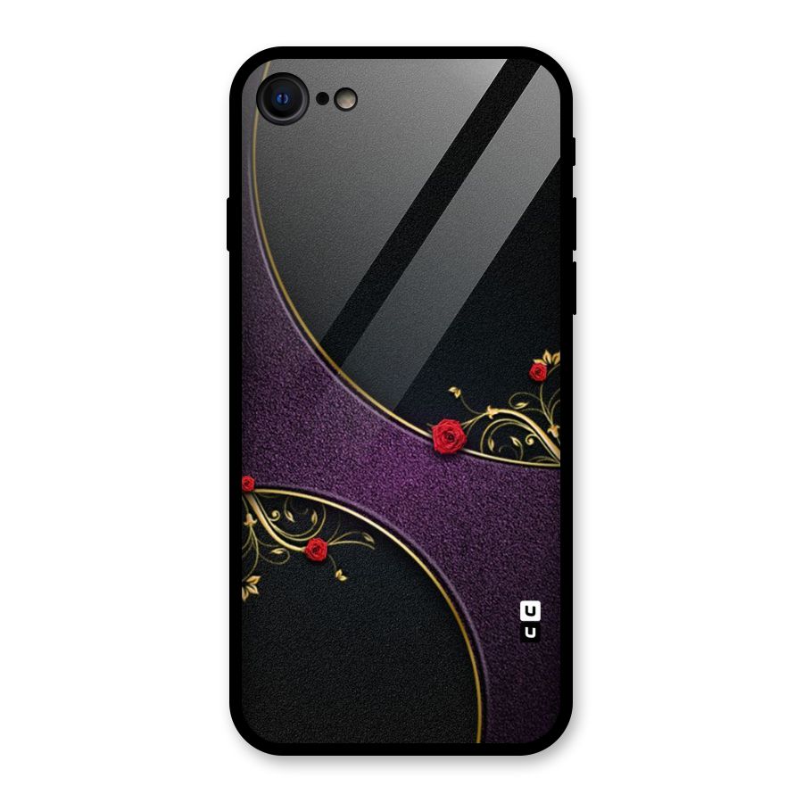 Flower Curves Glass Back Case for iPhone 7