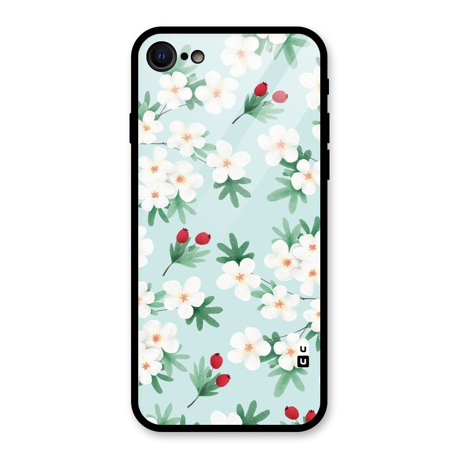 Flowers Pastel Glass Back Case for iPhone 7