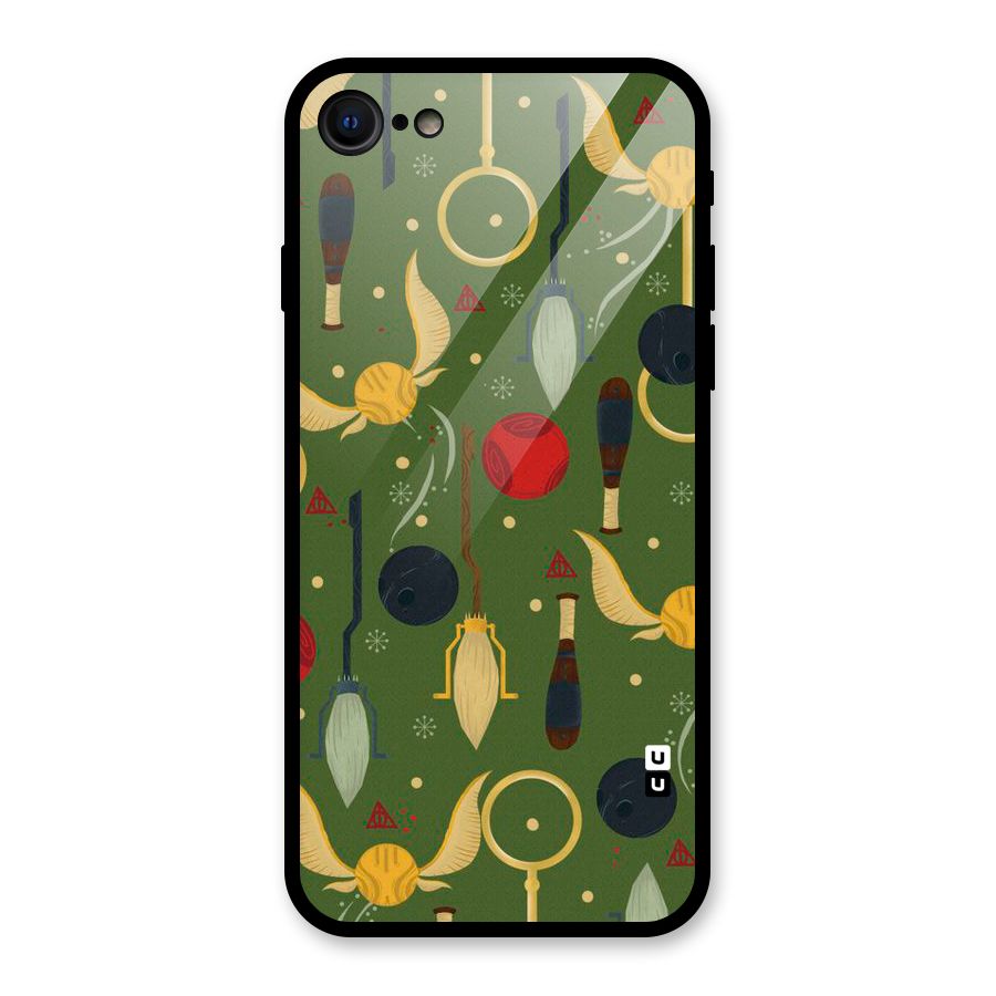 Flying Ball Pattern Glass Back Case for iPhone 7