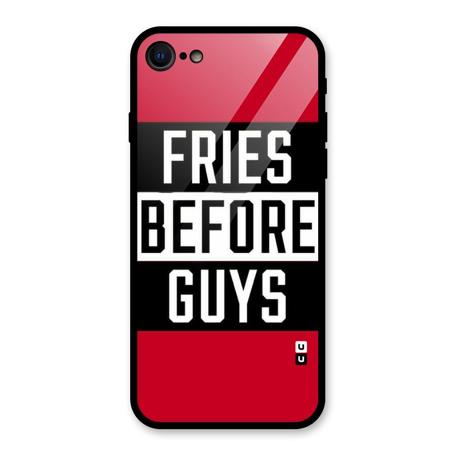 Fries Love Stripes Glass Back Case for iPhone 7