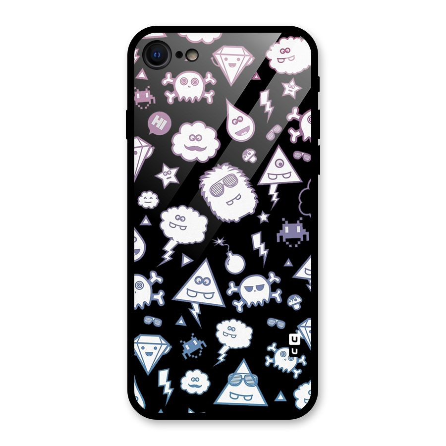 Funny Faces Glass Back Case for iPhone 7