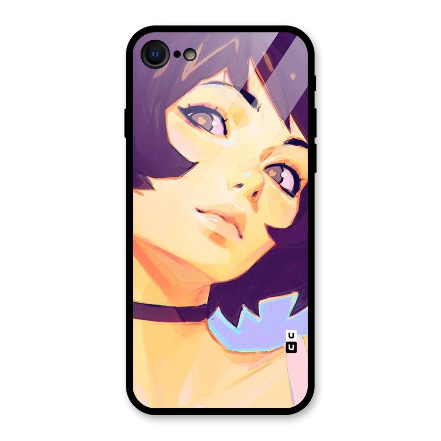 Girl Face Art Glass Back Case for iPhone 7
