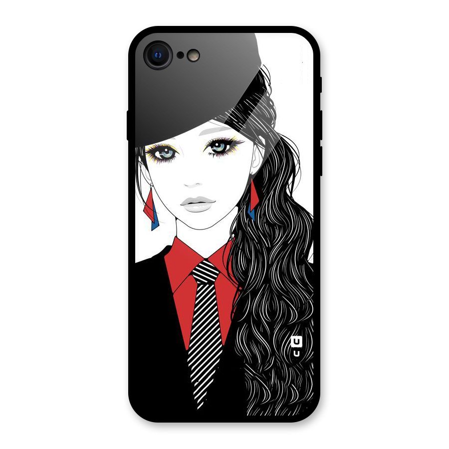 Girl Tie Glass Back Case for iPhone 7