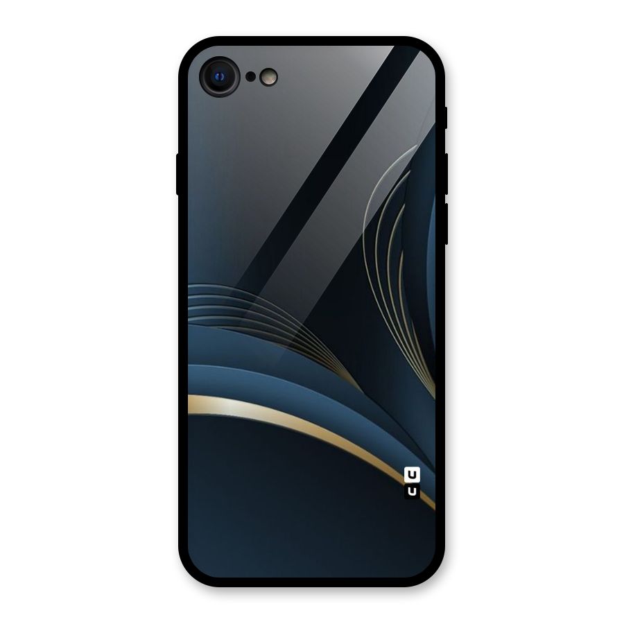 Gold Blue Beauty Glass Back Case for iPhone 7
