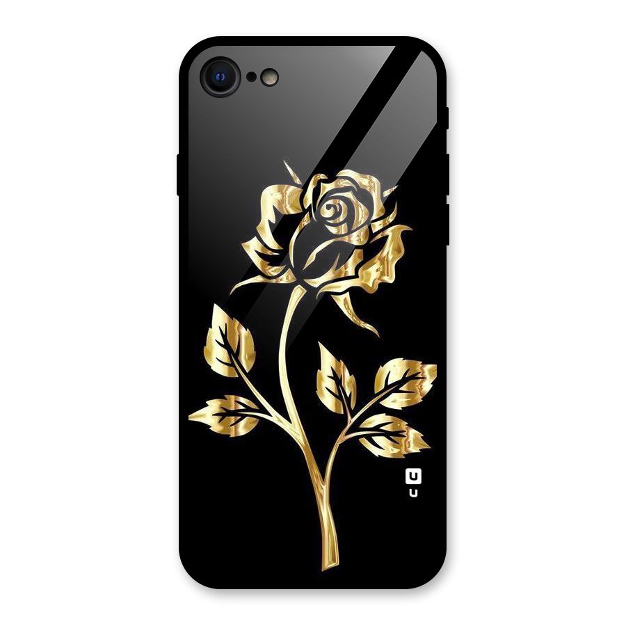 Gold Rose Glass Back Case for iPhone 7