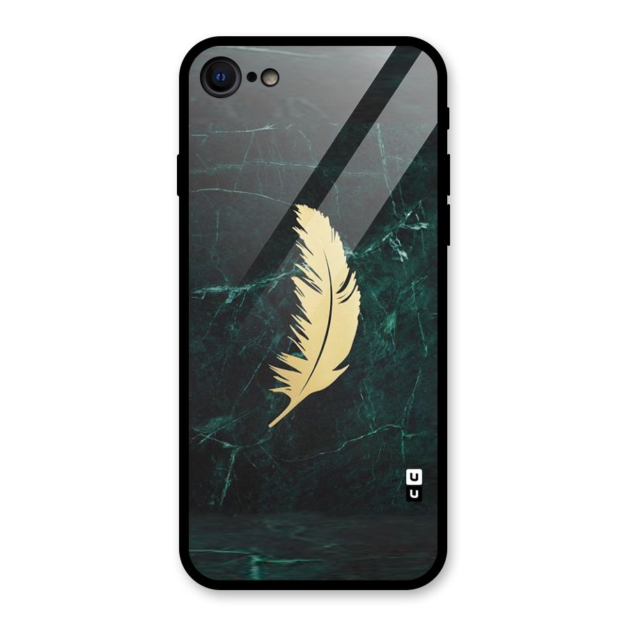 Golden Feather Glass Back Case for iPhone 7