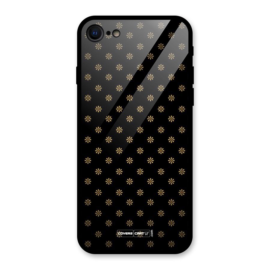 Golden Flowers Glass Back Case for iPhone 7