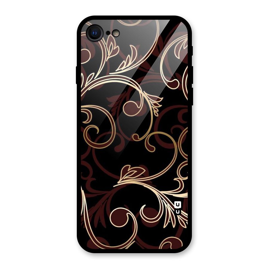 Golden Maroon Beauty Glass Back Case for iPhone 7