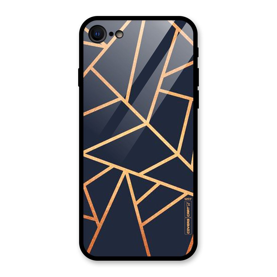 Golden Pattern Glass Back Case for iPhone 7