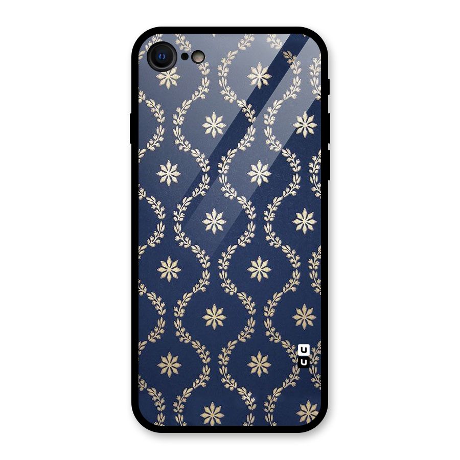Gorgeous Gold Leaf Pattern Glass Back Case for iPhone 7