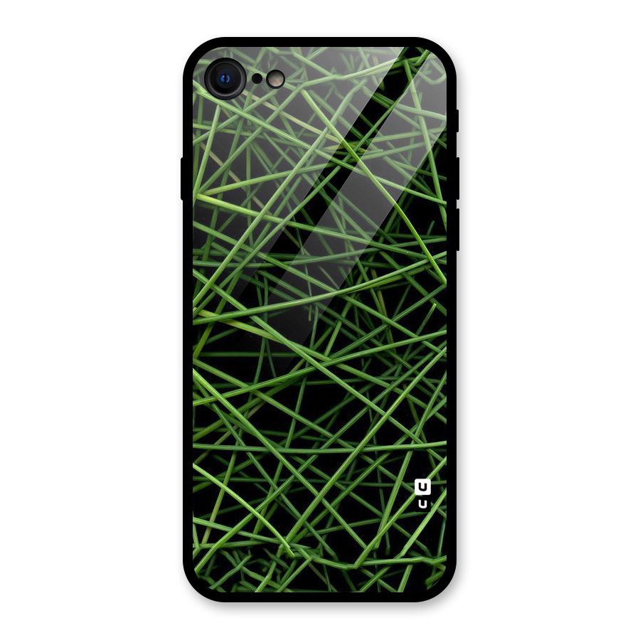 Green Lines Glass Back Case for iPhone 7
