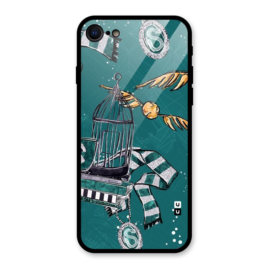 Green Scarf Glass Back Case for iPhone 7
