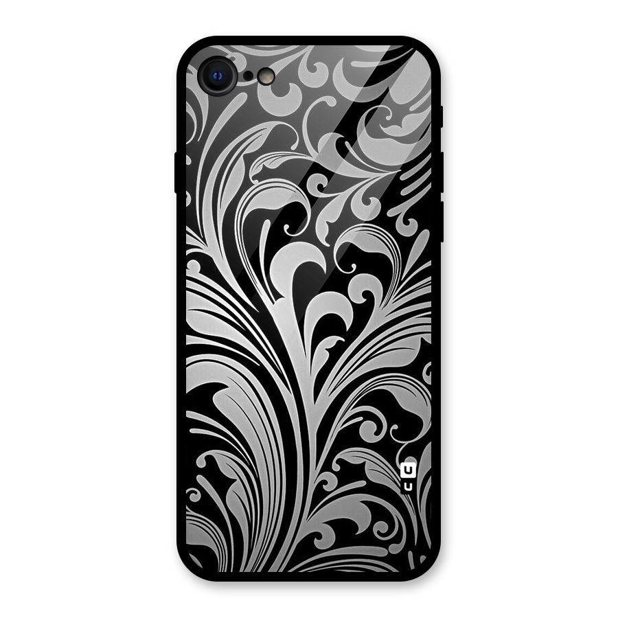 Grey Beauty Pattern Glass Back Case for iPhone 7