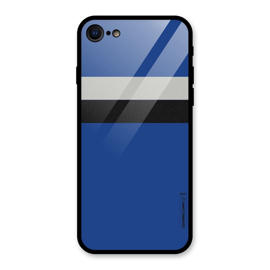 Grey Black Strips Glass Back Case for iPhone 7