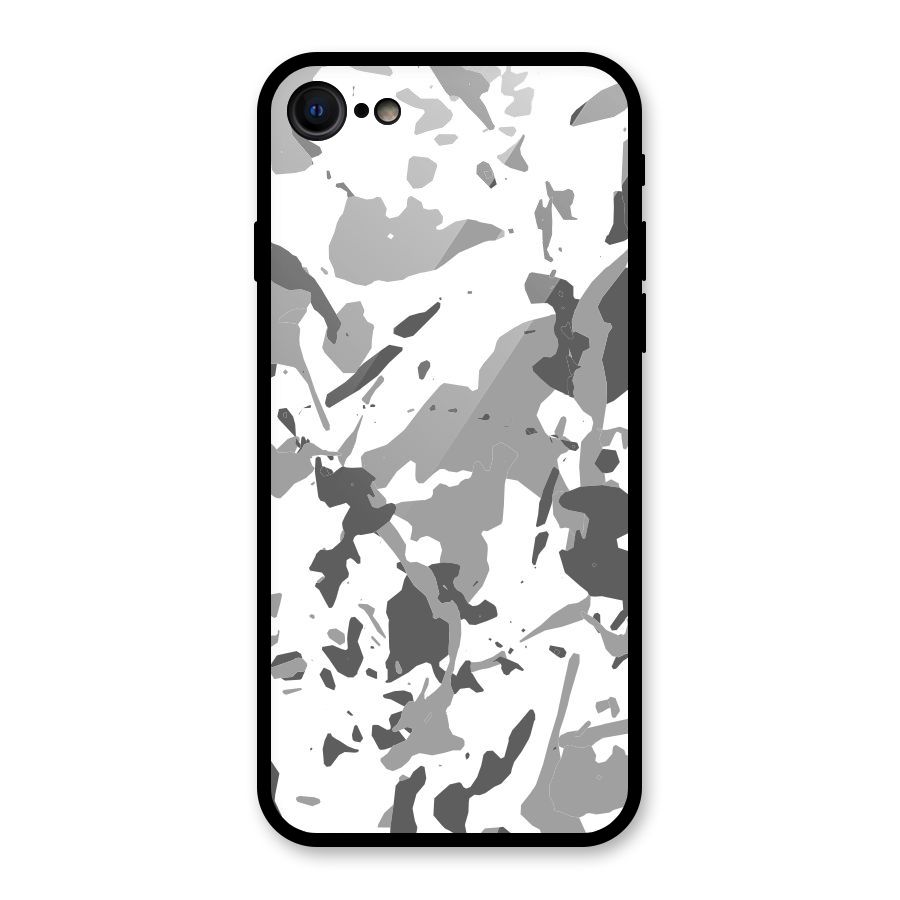 Grey Camouflage Army Glass Back Case for iPhone 7