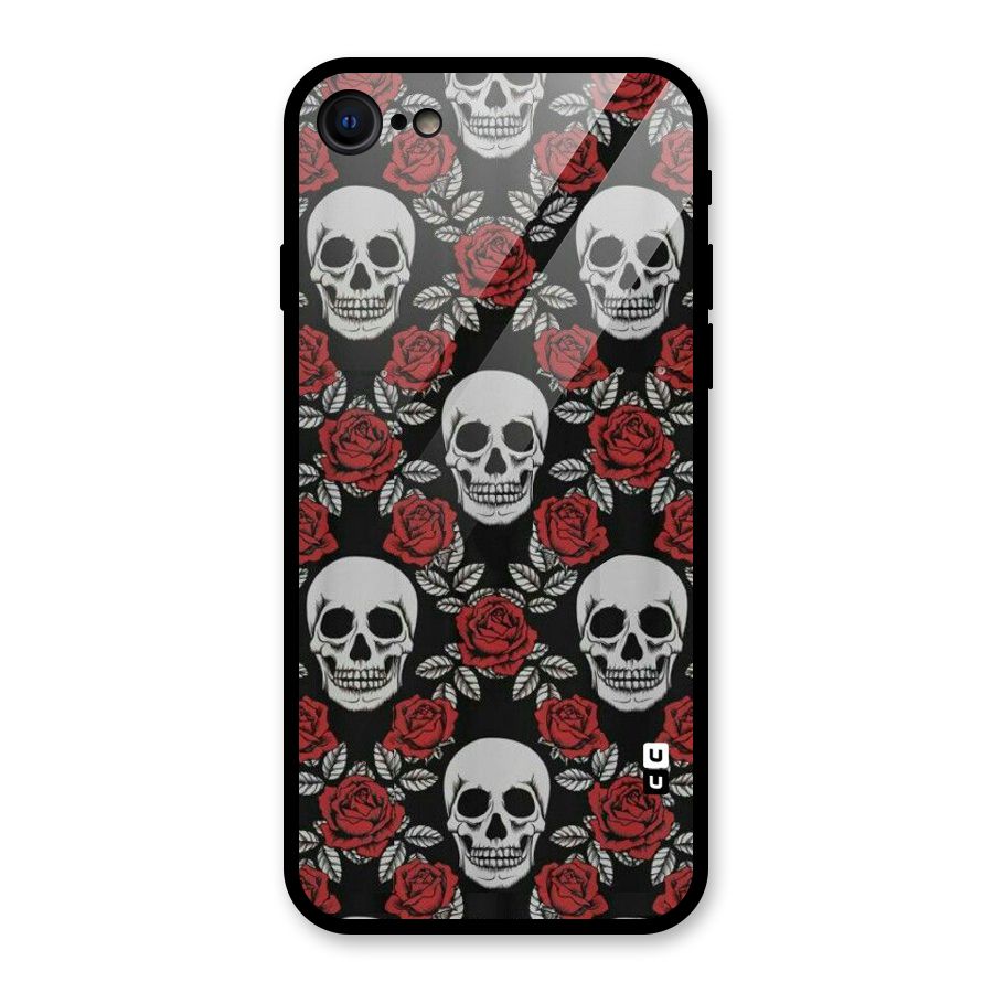 Grey Skulls Glass Back Case for iPhone 7