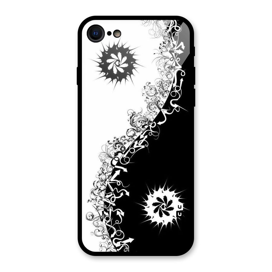 Half Peace Design Glass Back Case for iPhone 7