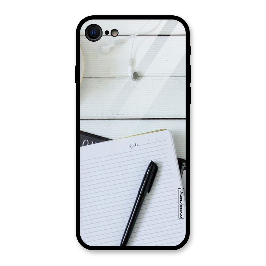 Headphones Notes Glass Back Case for iPhone 7