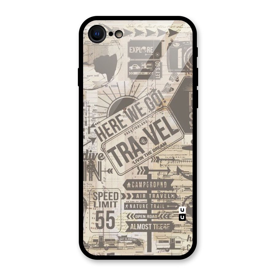 Here We Travel Glass Back Case for iPhone 7