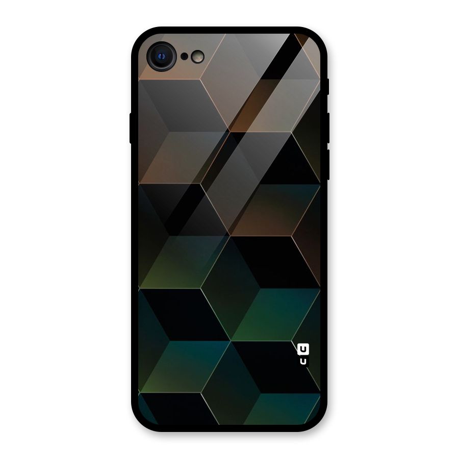 Hexagonal Design Glass Back Case for iPhone 7