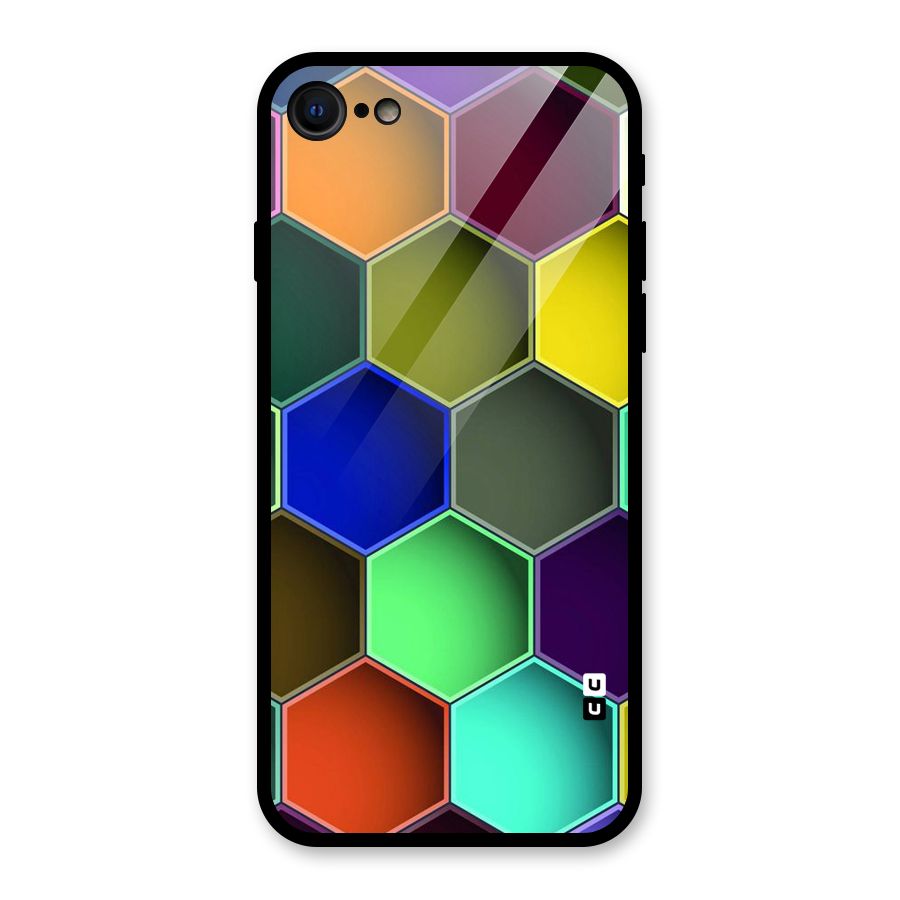 Hexagonal Palette Glass Back Case for iPhone 7