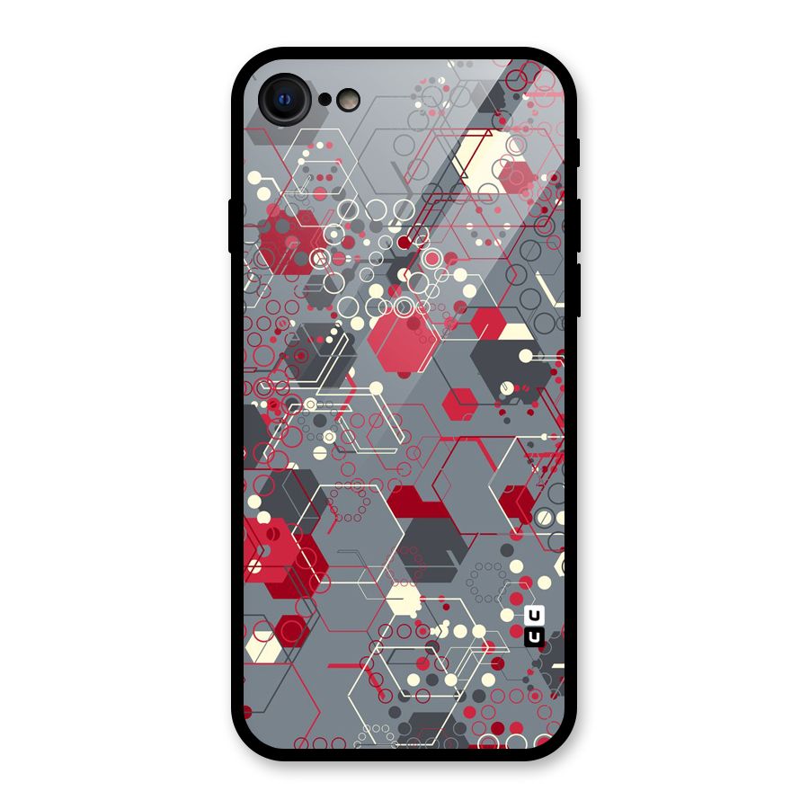 Hexagons Pattern Glass Back Case for iPhone 7