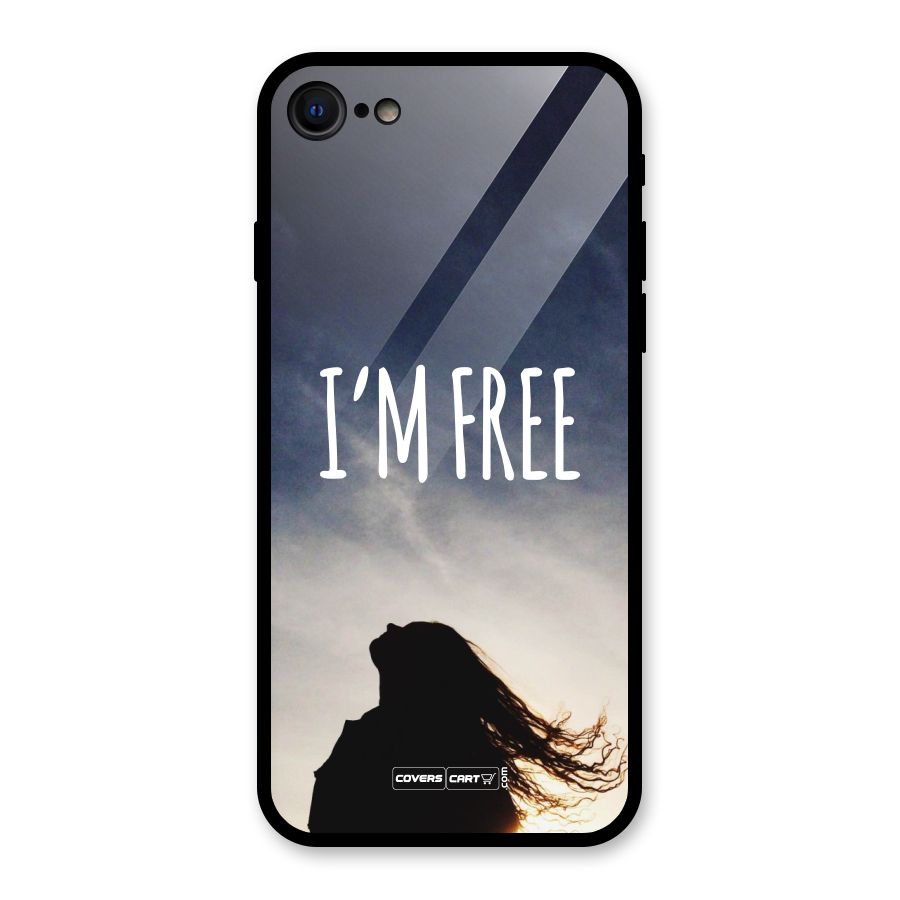 I m Free Glass Back Case for iPhone 7