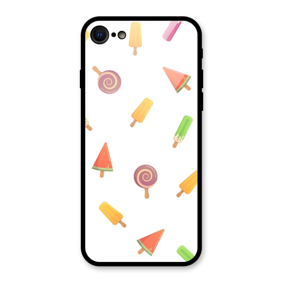 Ice Cream Colors Glass Back Case for iPhone 7