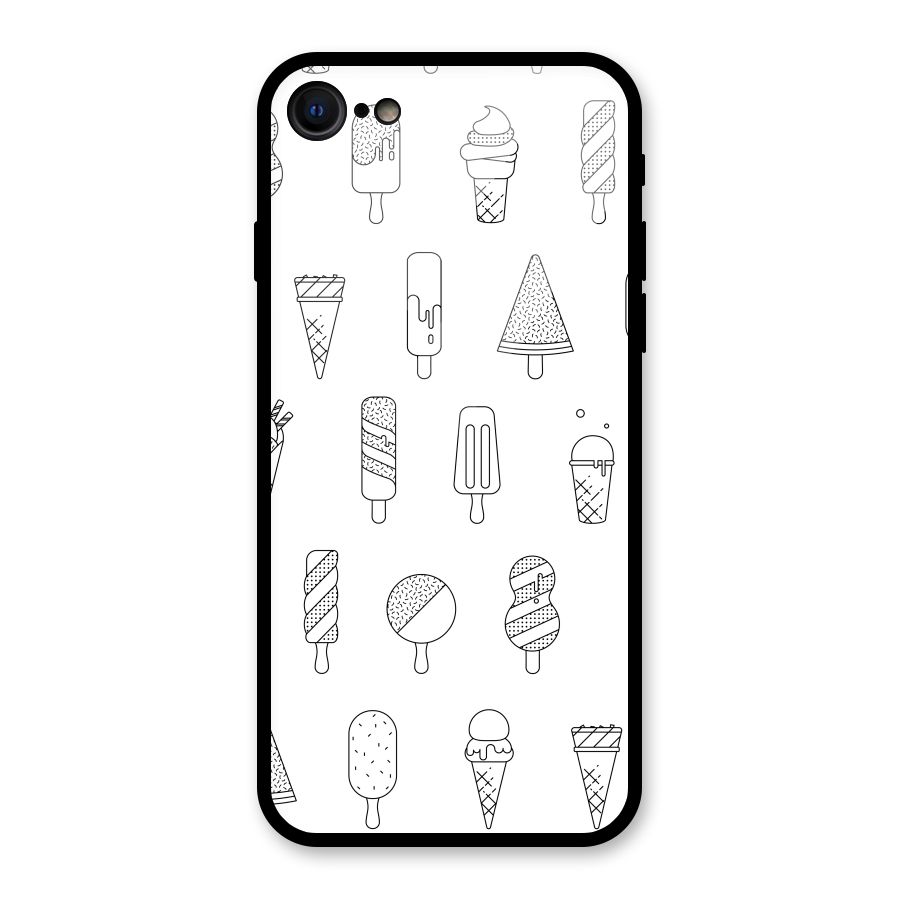 Ice Cream Lines Glass Back Case for iPhone 7