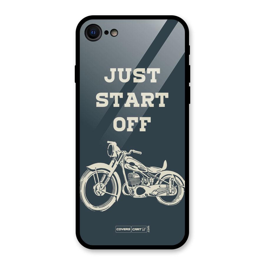 Just Start Off Glass Back Case for iPhone 7