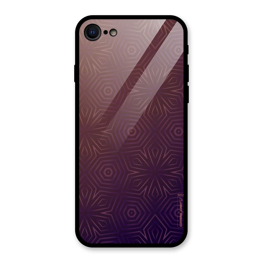 Lavish Purple Pattern Glass Back Case for iPhone 7