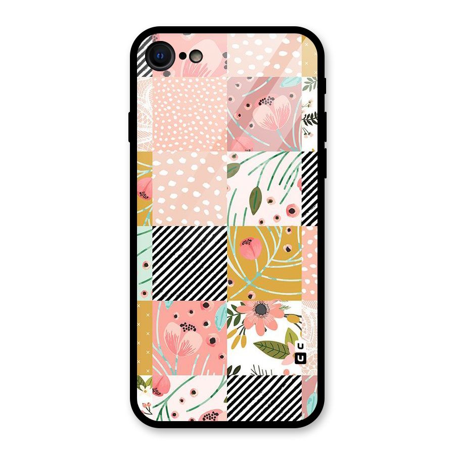 Leaf Stripe Polka Glass Back Case for iPhone 7