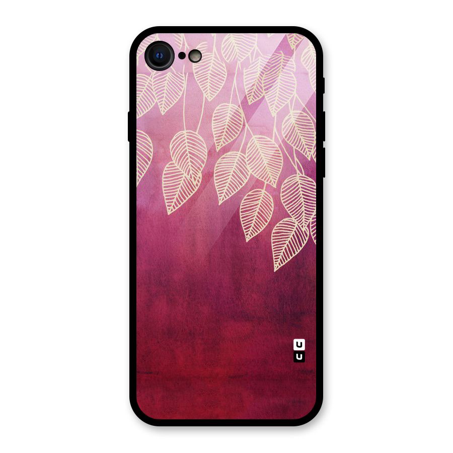 Leafy Outline Glass Back Case for iPhone 7