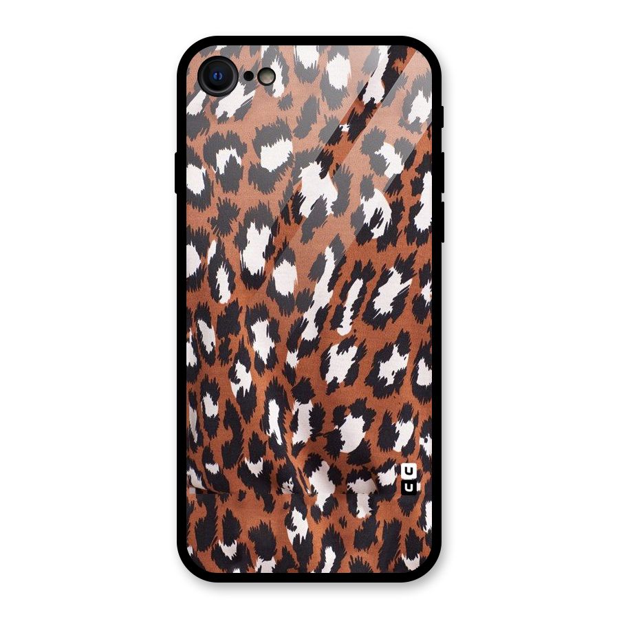 Leapord Design Glass Back Case for iPhone 7
