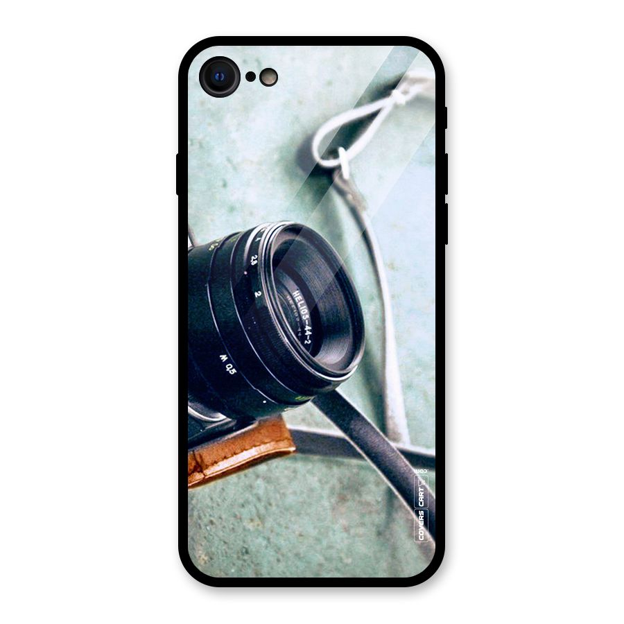 Leather Camera Lens Glass Back Case for iPhone 7